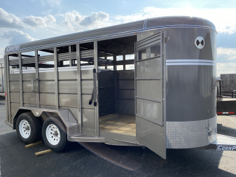 New 2024 CornPro 6' 8" x 18’ Bumper Pull Livestock Trailer