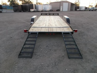 New 2025 LONGHORN TRAILERS 83x18 7K Car Hauler / Racing Trailer / 2ft Dovetail / 5ft Stow Away Ramps / Electric Brakes / LED Lights
