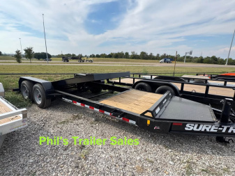 New 2025 Sure-Trac Tilt 20 EQUIPMENT TRAILER 17.6k commercial grade 8 k axles tilt Equipment Trailer