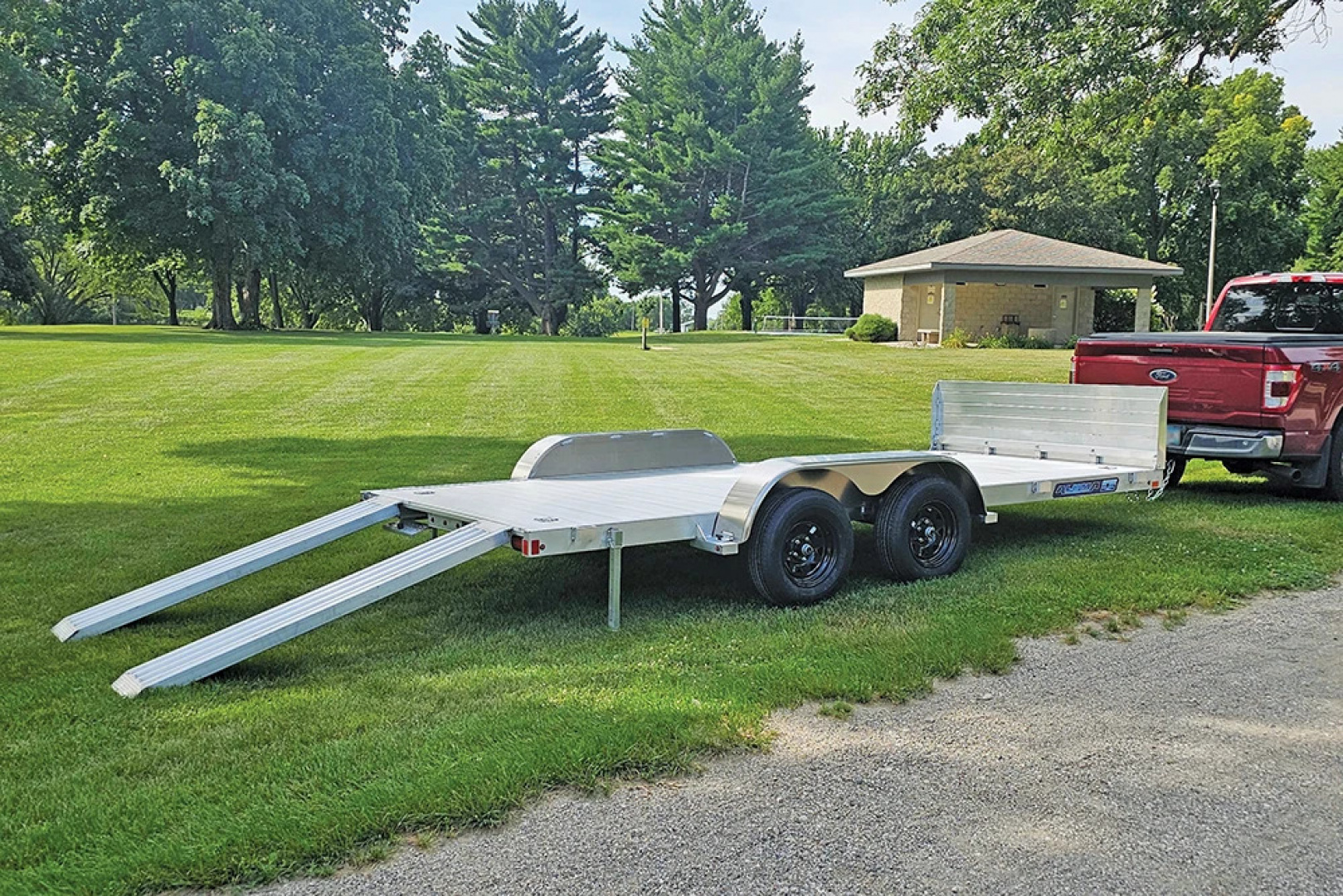 New 2026 Aluma 8218ESA-TA-EL-R-RTD Utility Trailer / ALL ALUMINUM / 81" WIDE X 18'4" LONG