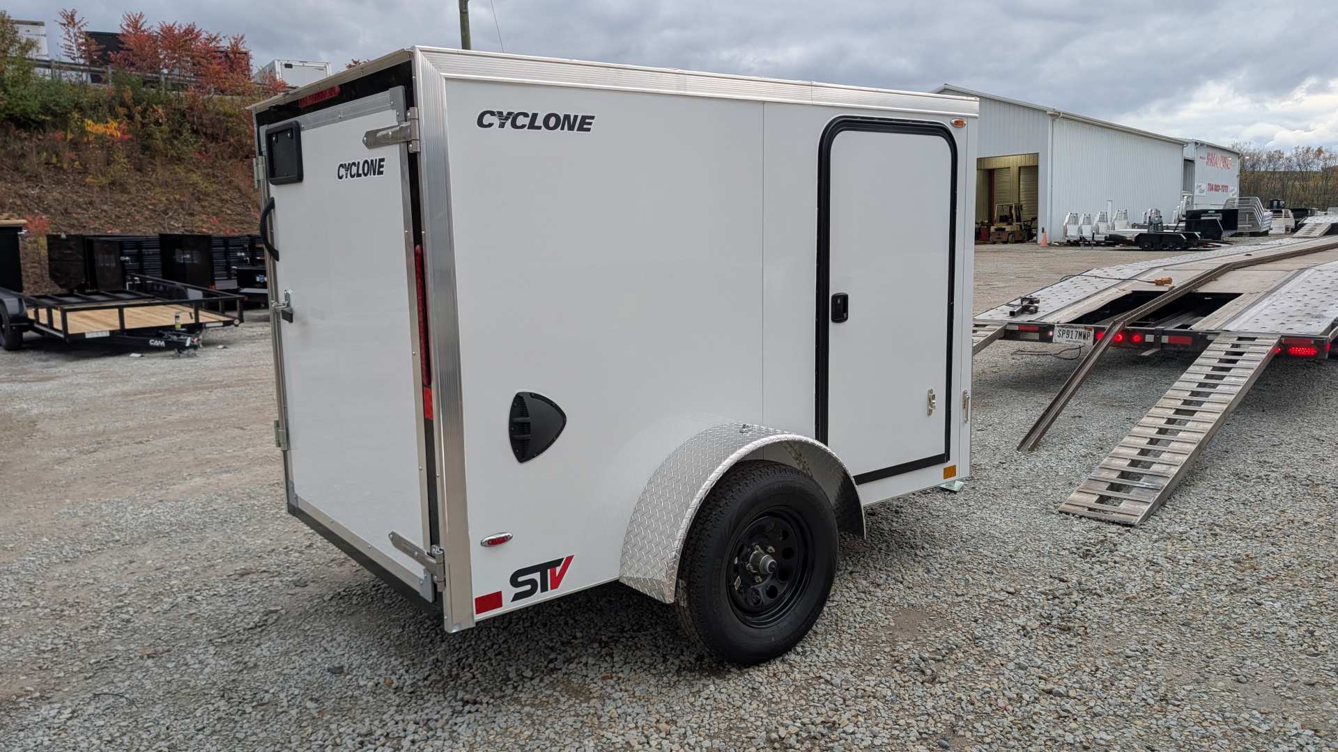 New 2026 LEGEND 5x8 + 1' V-Nose Thunder Cyclone Cargo Trailer w/ Single Barn Door