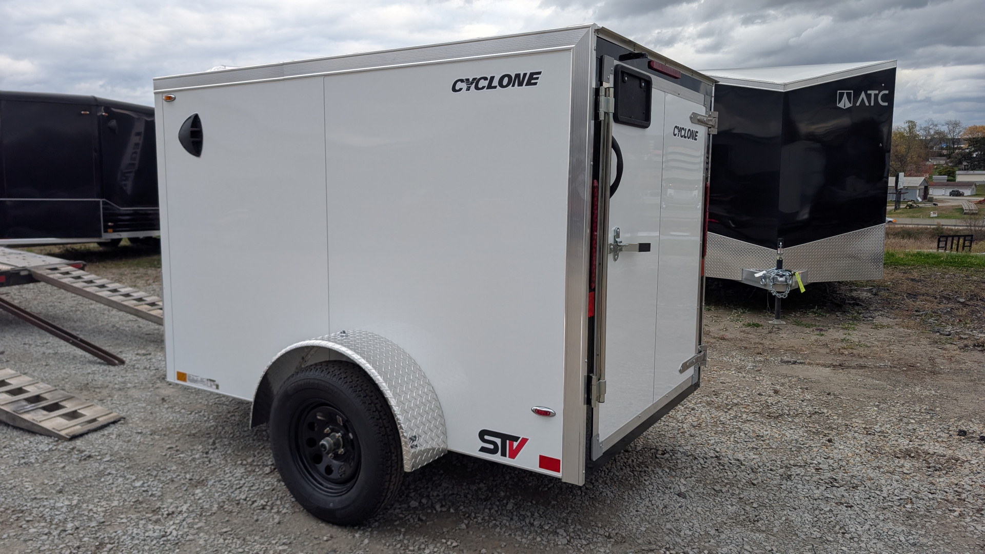 New 2026 LEGEND 5x8 + 1' V-Nose Thunder Cyclone Cargo Trailer w/ Single Barn Door