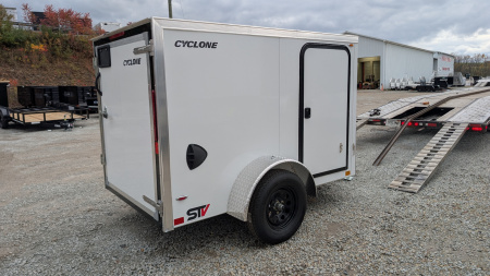 New 2026 LEGEND 5x8 + 1' V-Nose Thunder Cyclone Cargo Trailer w/ Single Barn Door