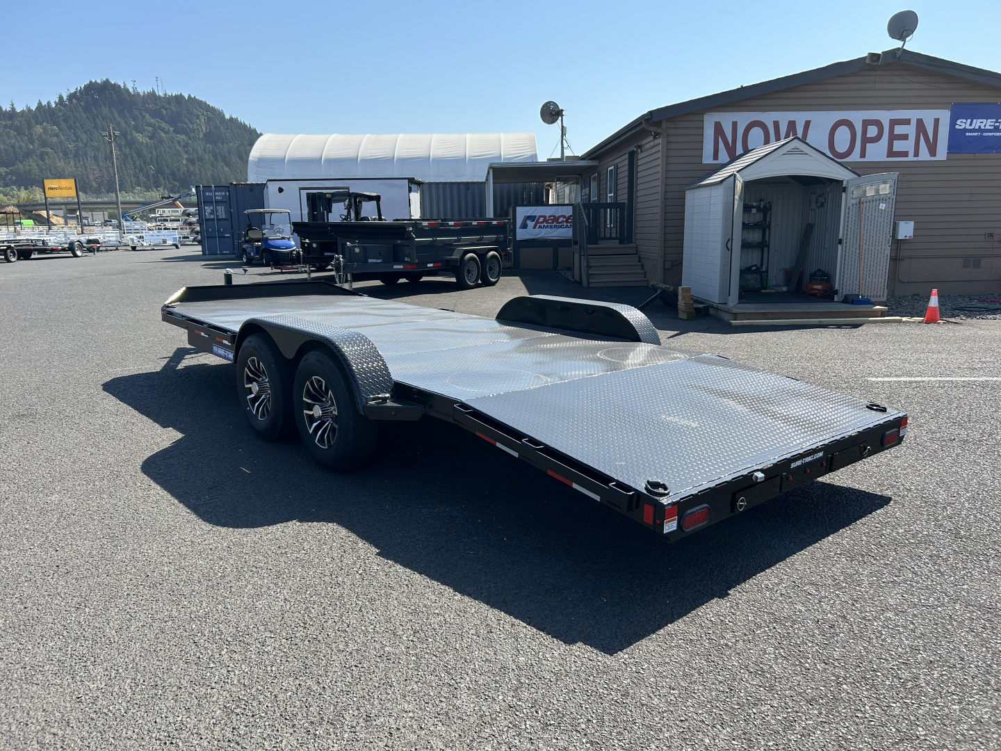 New 2025 Sure-Trac 7x20 (16+4) Steel Deck Car Hauler 10K GVWR