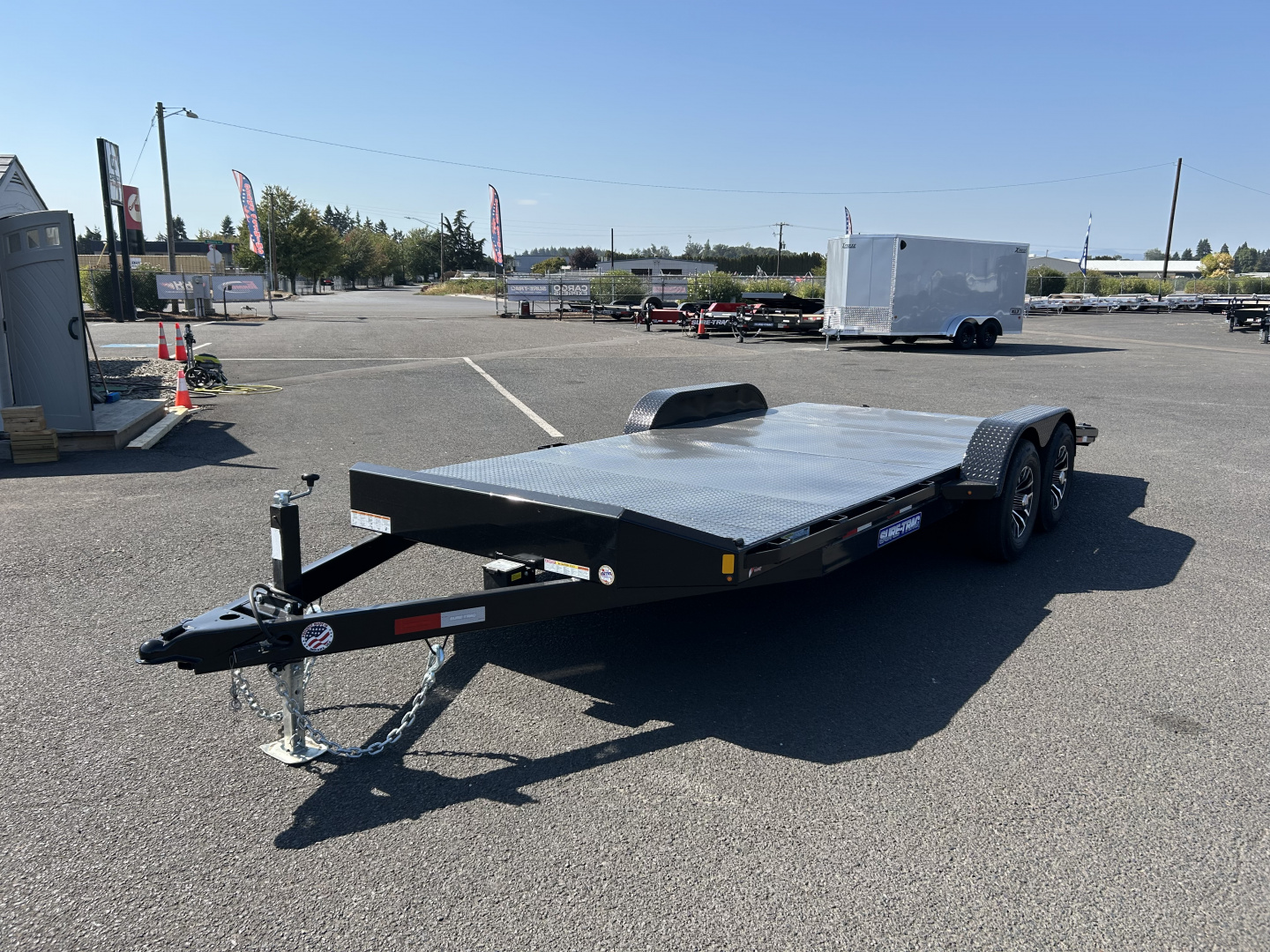 New 2025 Sure-Trac 7x20 (16+4) Steel Deck Car Hauler 10K GVWR