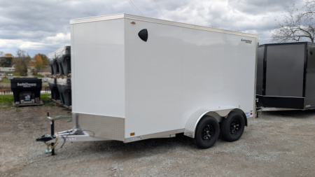 New 2026 Legend 7x12 + 2' V Thunder Aluminum Enclosed Cargo Trailer w/ Barn Doors