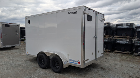 New 2026 Legend 7x12 + 2' V Thunder Aluminum Enclosed Cargo Trailer w/ Barn Doors