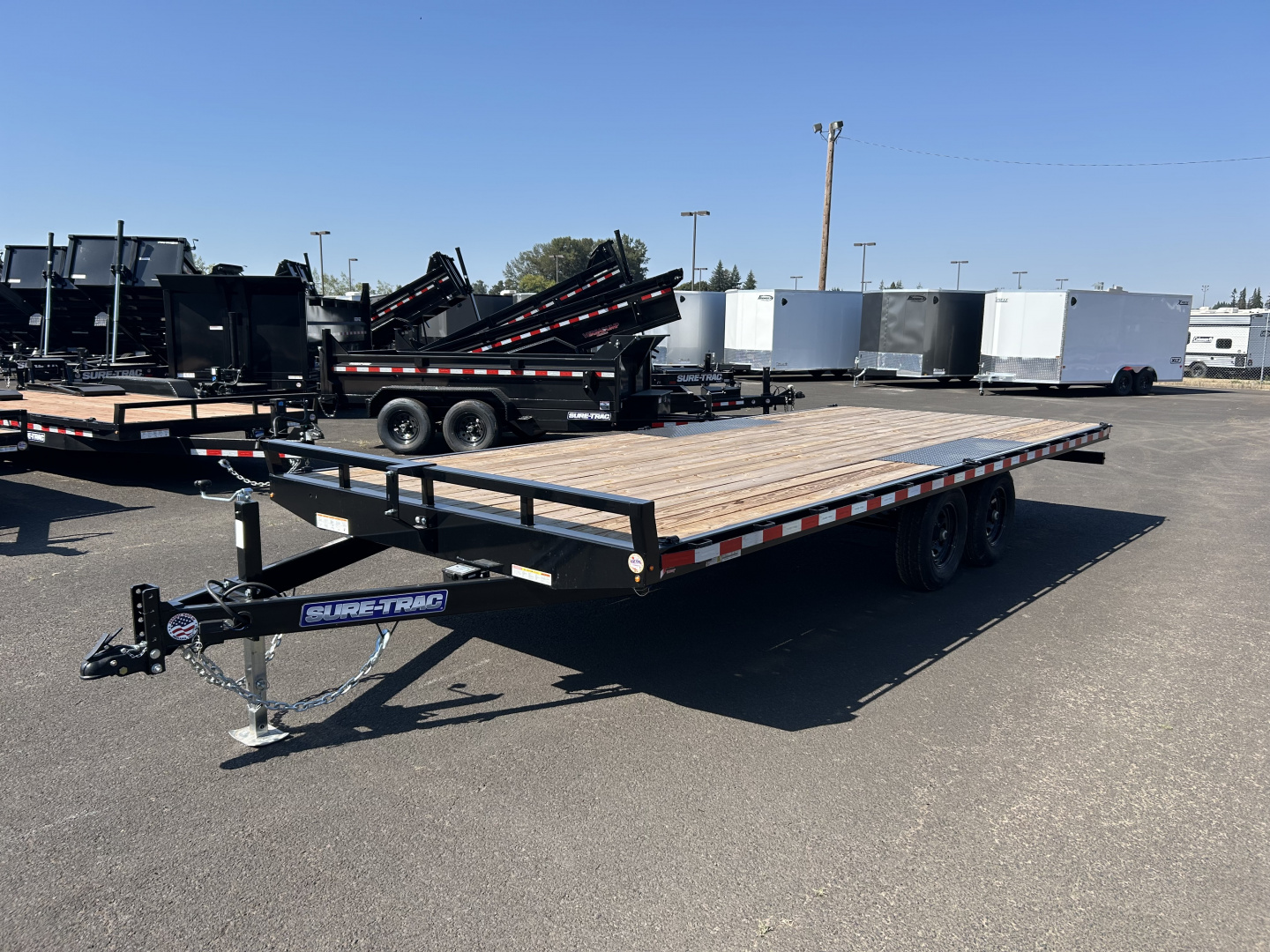 New 2025 Sure-Trac 8.5x20 Low Pro Flat Deck Deckover Trailer 10K GVWR