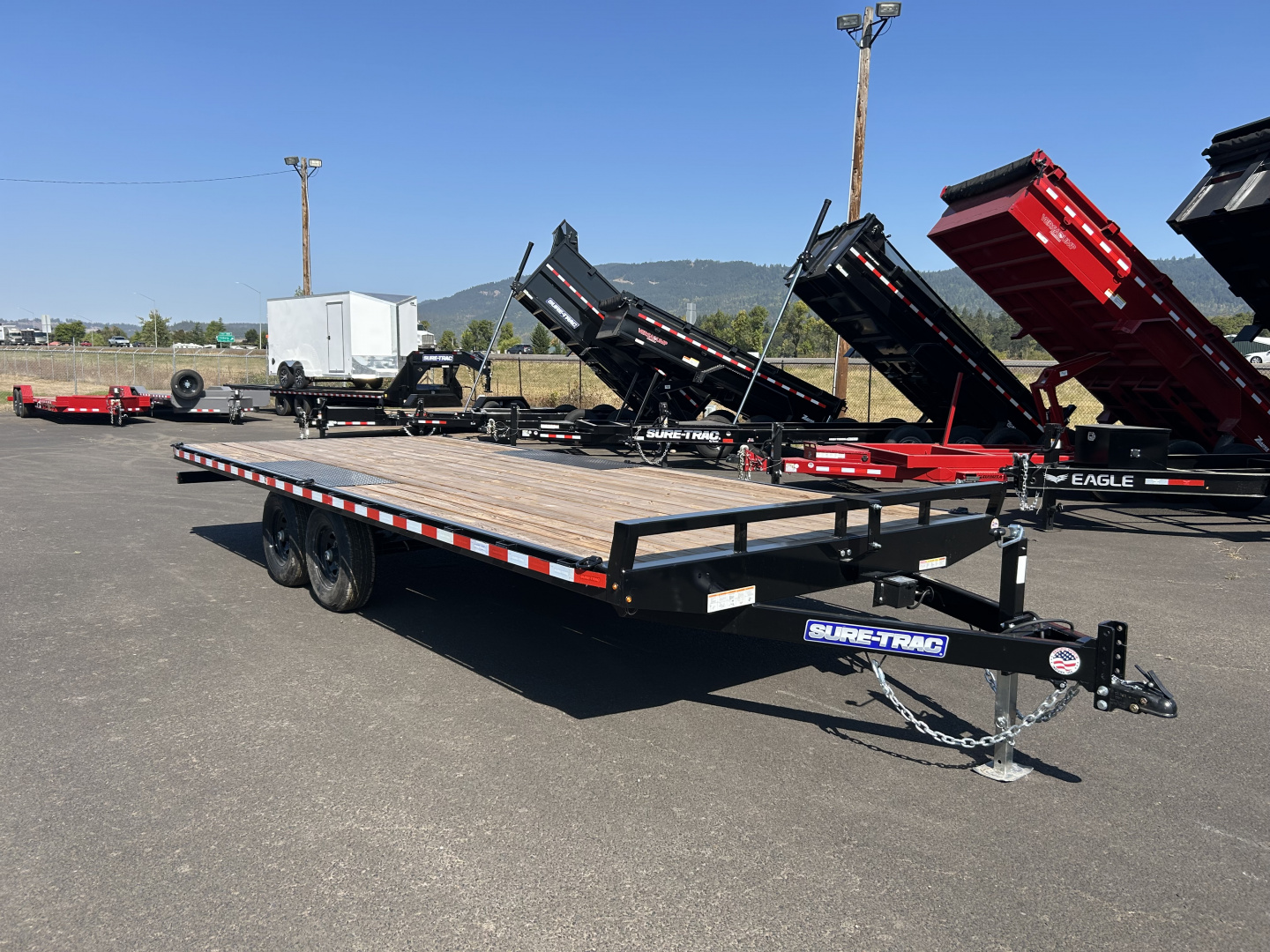 New 2025 Sure-Trac 8.5x20 Low Pro Flat Deck Deckover Trailer 10K GVWR