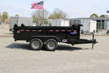 New 2026 Hawke Trailers 6X12 10K Dump w/ Spreader Gate Ramps and Tarp Dump Trailer