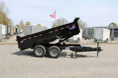 New 2026 Hawke Trailers 6X12 10K Dump w/ Spreader Gate Ramps and Tarp Dump Trailer