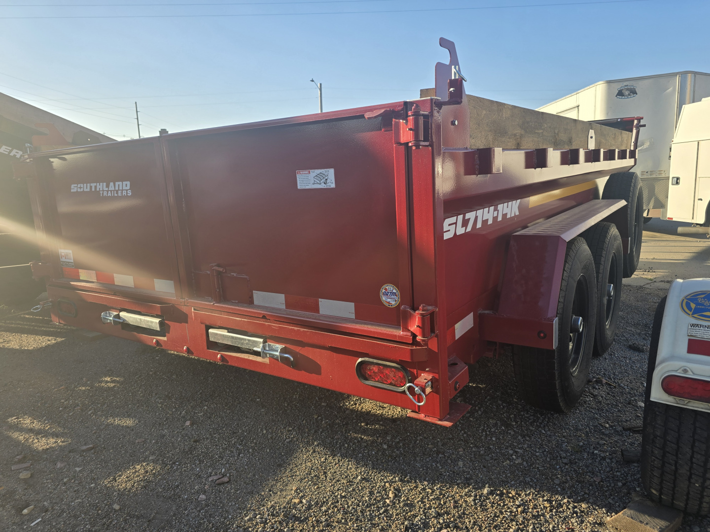 New 2026 Southland Trailers 7x14 14K GVWR Dump Trailer-RED Color