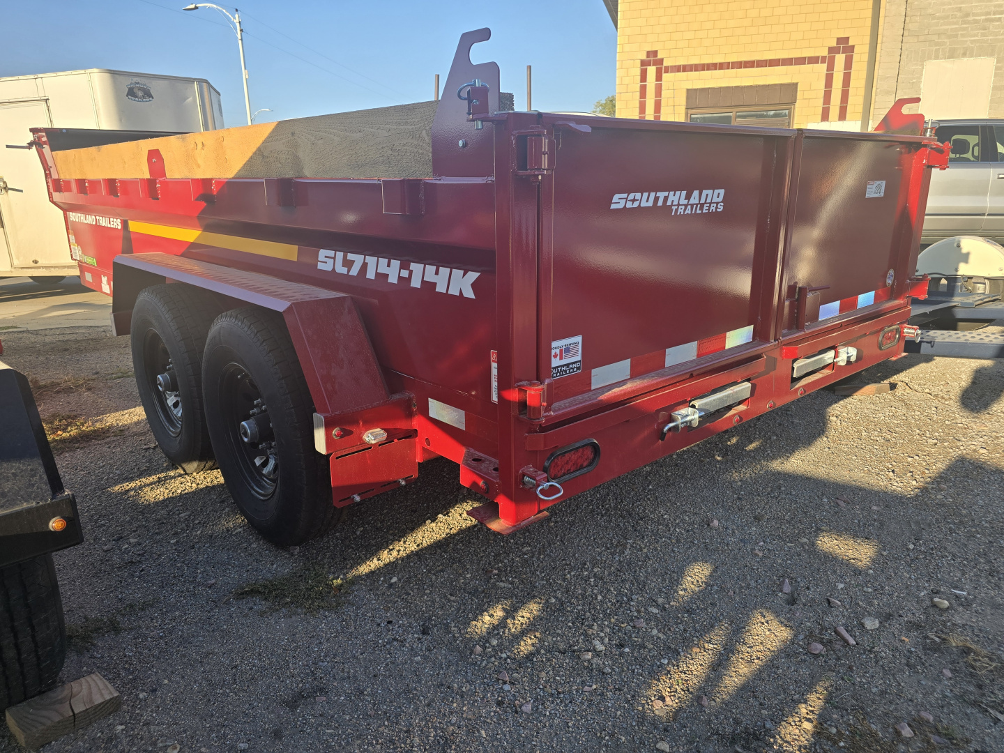 New 2026 Southland Trailers 7x14 14K GVWR Dump Trailer-RED Color
