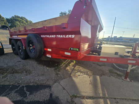 New 2026 Southland Trailers 7x14 14K GVWR Dump Trailer-RED Color