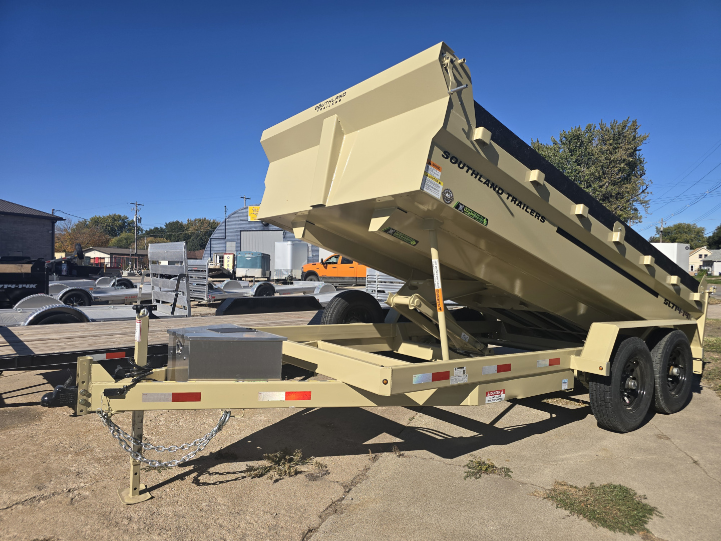 New 2026 Southland Trailers 7x14 14K GVWR Dump Trailer-SANDSTONE Color