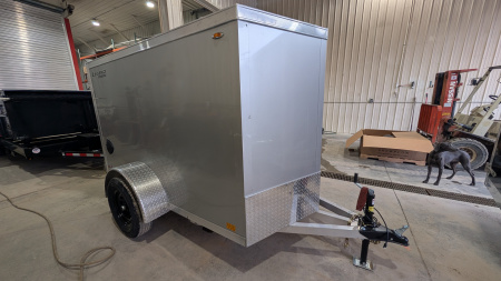 New 2026 LEGEND 5x8 + 1' V-Nose Thunder Enclosed Cargo Trailer w/ Barn Door