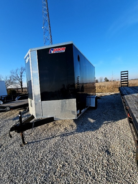 Used 2022 Pace American 7 x 12 3.5K Ramp Door Cargo / Enclosed Trailer w/ Brakes