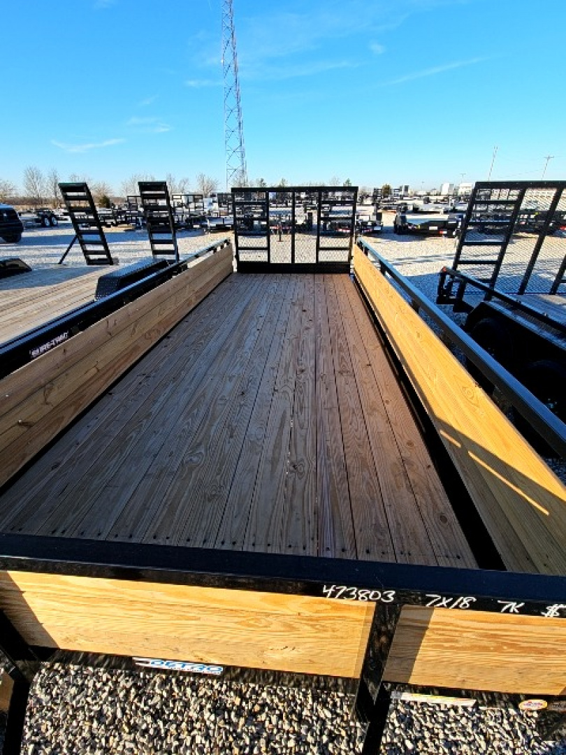 New 2026 Sure-Trac 7 x 18 7K Tube Top Three Board Utility Trailer