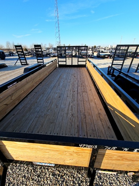 New 2026 Sure-Trac 7 x 18 7K Tube Top Three Board Utility Trailer