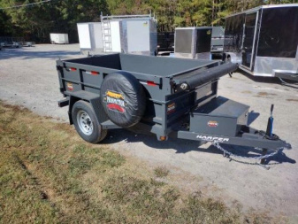 New 2026 PROSPECTOR 5X8 6K SINGLE AXLE DUMP TRAILER WITH 2' WALLS AND SPARE TIRE