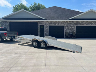 New 2026 Aluma 8218TILT-TA-EL-RTD Car Hauler / ALL ALUMINUM / 81" WIDE X 18.25' LONG