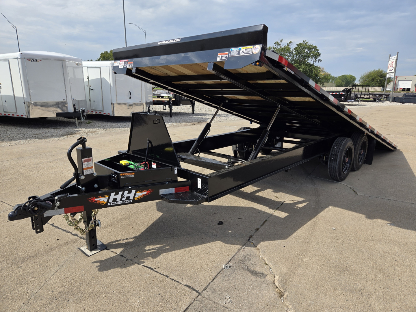 New 2026 H&H Trailers 102x22 Power Tilt Deckover 17.6K Equipment Trailer