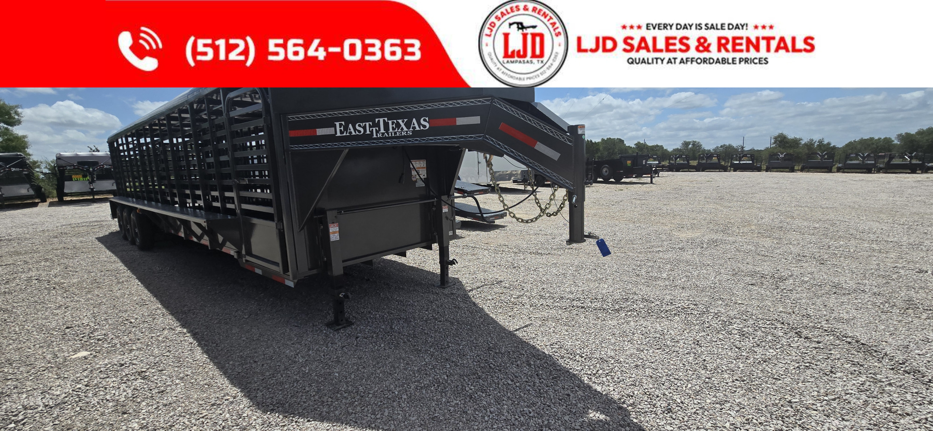 New 2025 East Texas - 80" x 32' - Gooseneck - 21K GVWR - Stock Trailer