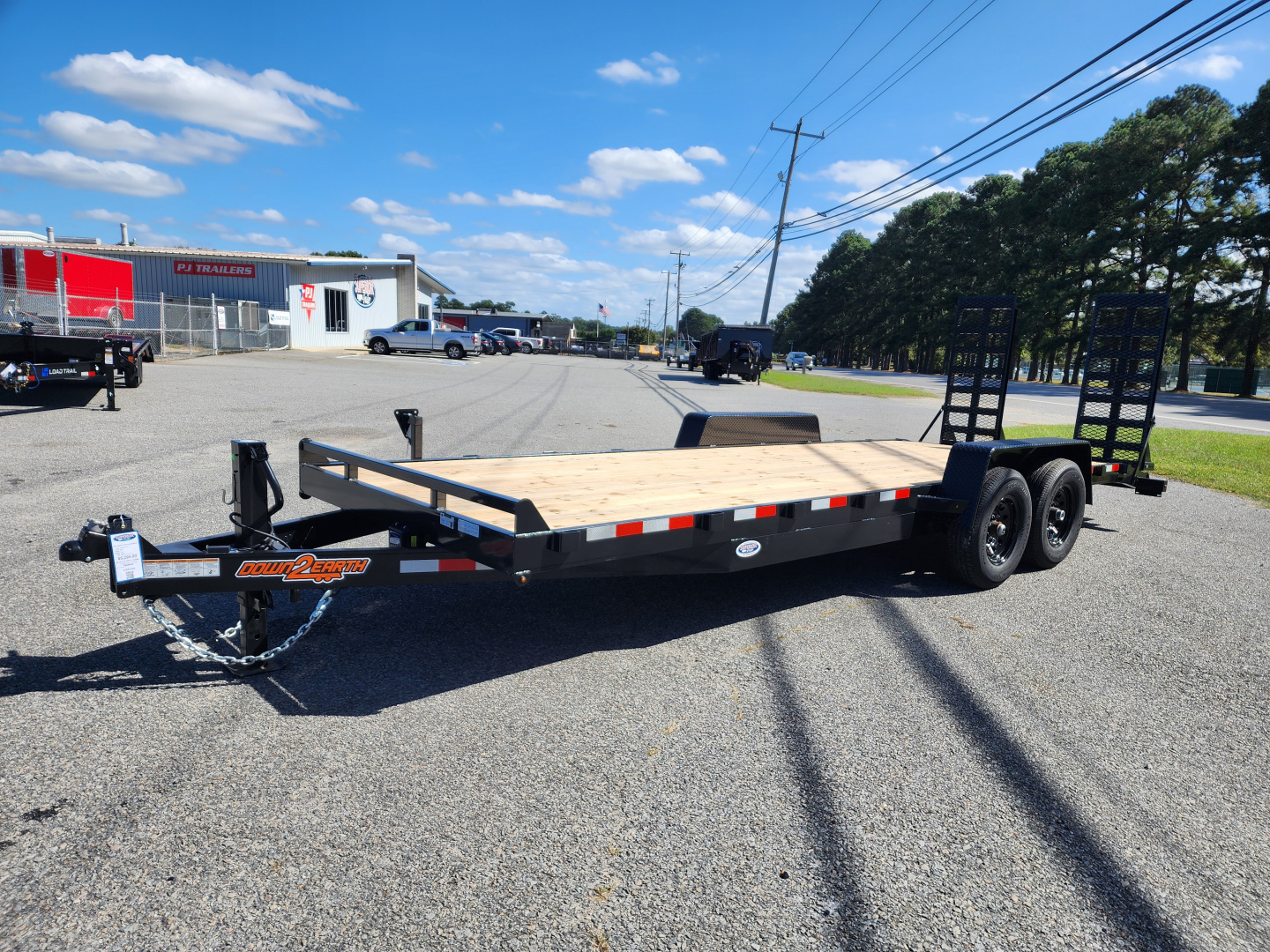 New 2026 Down 2 Earth Trailers 22ft 14K w/ Fold Up Ramps Equipment Trailer