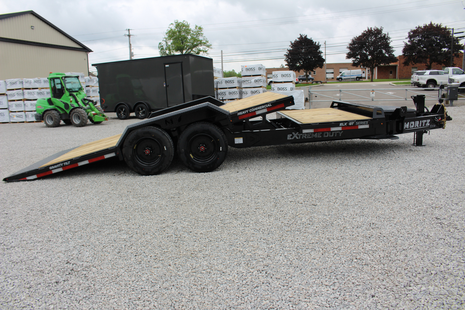 New 2025 Moritz 7' x 16' + 4' Low Pro - Gravity Tilt - Tilt Trailer - 25900# GVW