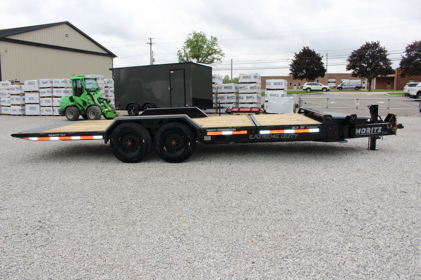 New 2025 Moritz 7' x 16' + 4' Low Pro - Gravity Tilt - Tilt Trailer - 25900# GVW