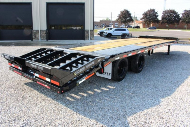 New 2025 Moritz FDPH DT 22' + 5' - Pintle Ring Deckover Equipment Trailer - 25900# GVW