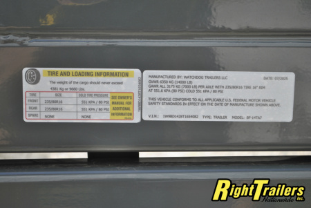 New 2026 7X14 Watchdog Dump Trailer