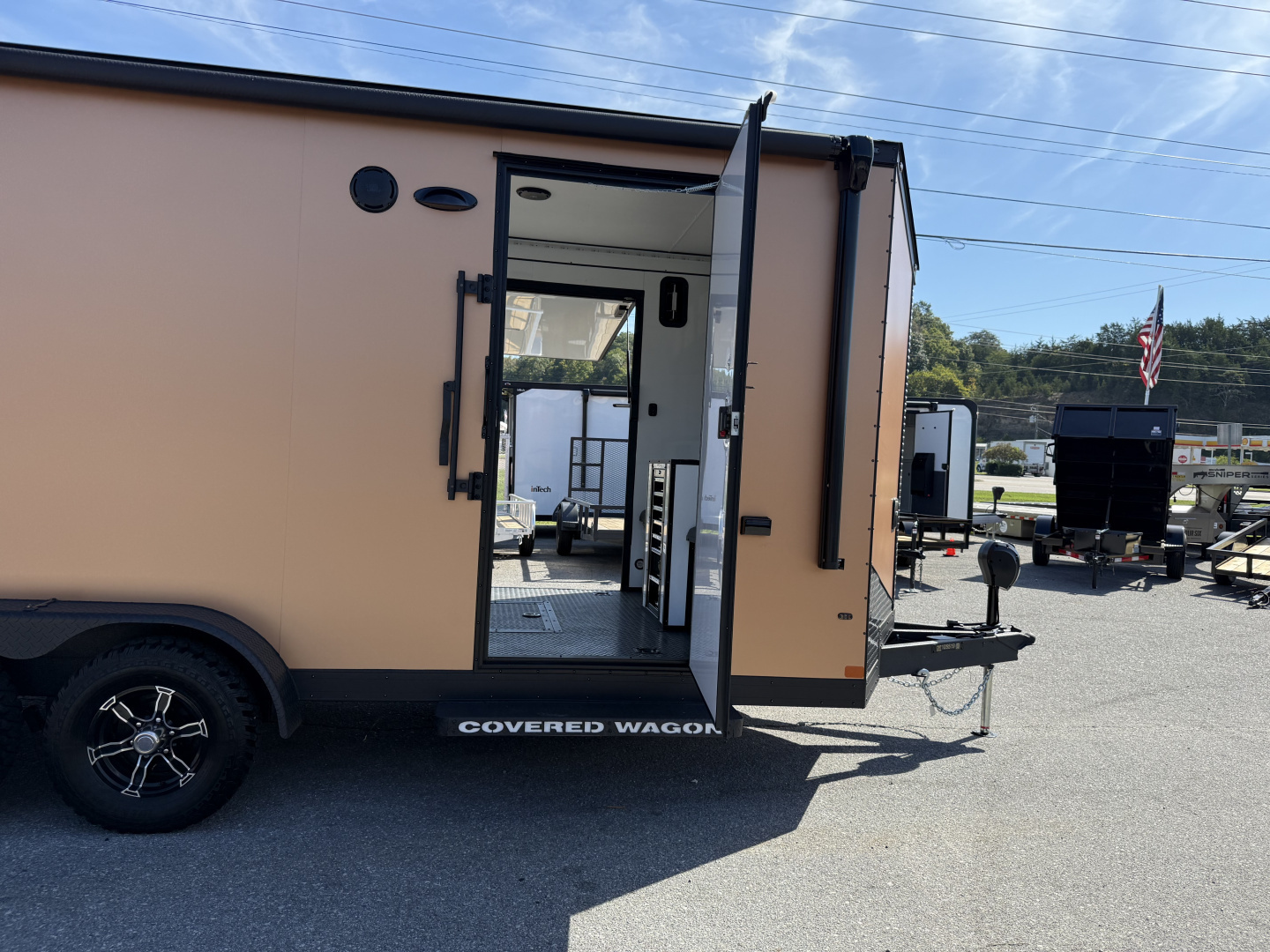 New 2025 Covered Wagon Trailers 7X18 TA2 7'6'' V-NOSE ESCAPE DOOR Cargo / Enclosed Trailer