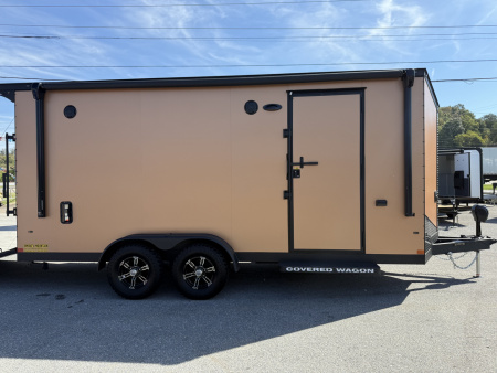 New 2025 Covered Wagon Trailers 7X18 TA2 7'6'' V-NOSE ESCAPE DOOR Cargo / Enclosed Trailer