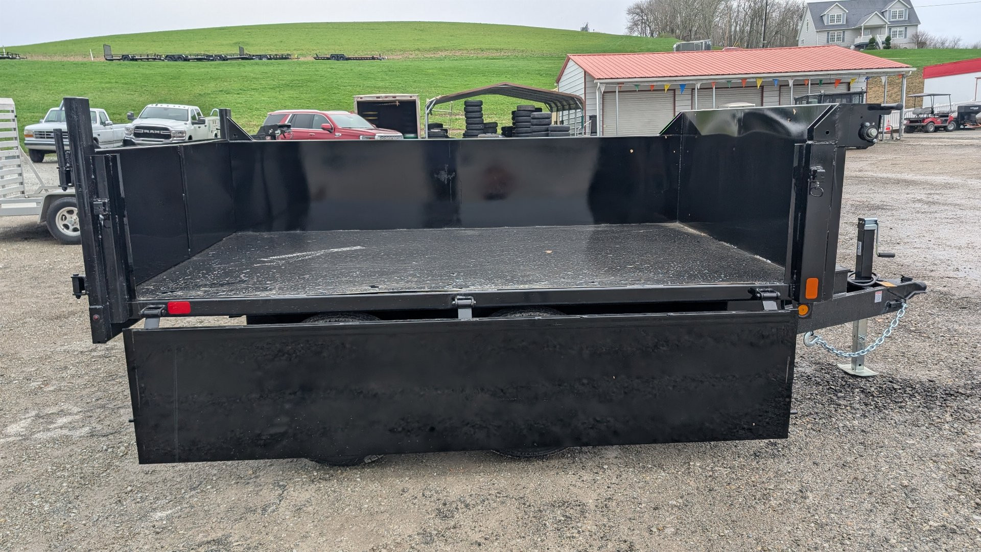 New 2026 Homesteader 6x10 Deckover Dump Trailer w/ Dropside on Curbside & Barn Doors