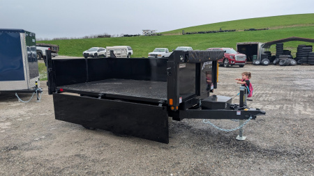 New 2026 Homesteader 6x10 Deckover Dump Trailer w/ Dropside on Curbside & Barn Doors
