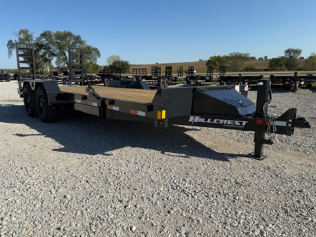 New 2026 Hillcrest Deep Charcoal 82 x18'+2' 14.9k Demco Coupler Equipment Trailer