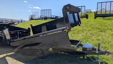 New 2026 Homesteader 6x12 Deckover Dump Trailer w/ Dropside on Curbside