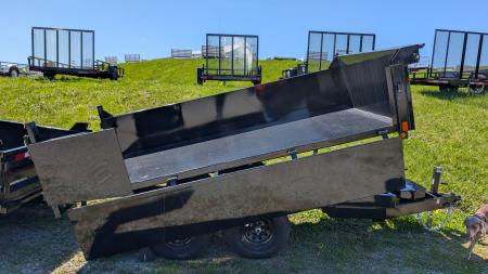 New 2026 Homesteader 6x12 Deckover Dump Trailer w/ Dropside on Curbside