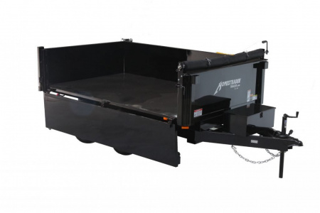 New 2026 Homesteader 6x12 Deckover Dump Trailer w/ Dropside on Curbside