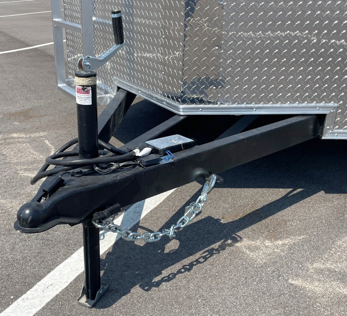 New 7x16 Enclosed Cargo Trailer 7000 GVWR, (3) Ladder Racks, Access Ladder, Ramp Door