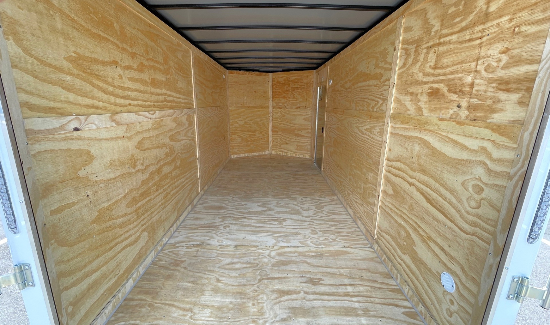 New 7x16 Enclosed Cargo Trailer 7000 GVWR, (3) Ladder Racks, Access Ladder, Ramp Door