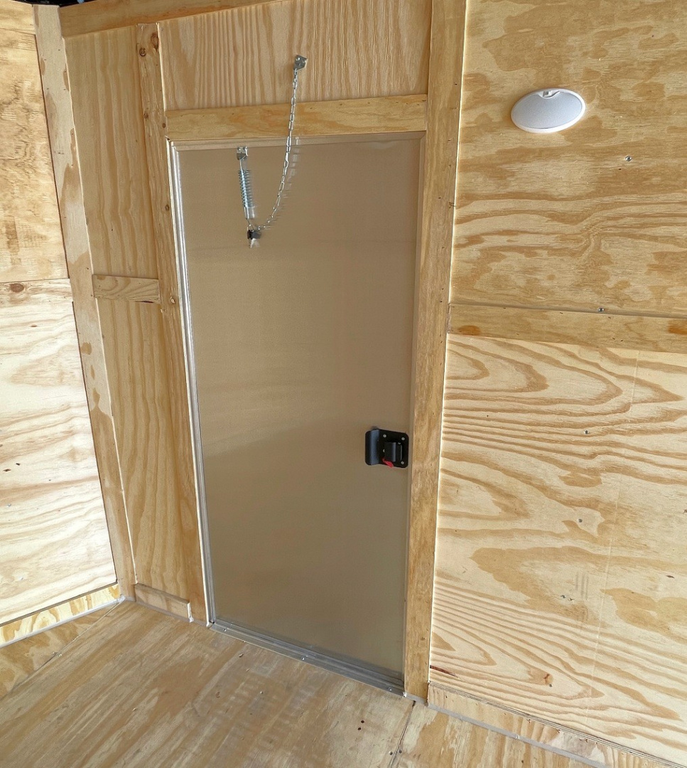 New 7x16 Enclosed Cargo Trailer 7000 GVWR, (3) Ladder Racks, Access Ladder, Ramp Door