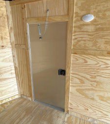 New 7x16 Enclosed Cargo Trailer 7000 GVWR, (3) Ladder Racks, Access Ladder, Ramp Door