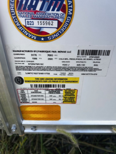 New 2025 H&H Trailers 7X16 7' INTERIOR RAMP DOOR Cargo / Enclosed Trailer