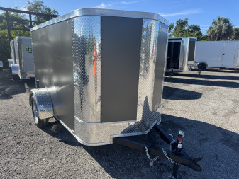 New 2026 Arising 5X8 SINGLE AXLE 2990 LB GVWR Cargo / Enclosed Trailer WITH 5FT INTERIOR HEIGHT, REAR RAMP DOOR, FULL TUBE FRAME, COMPOSITE .080 EXTERIOR, 2 SIDE VENTS AND SHORT ENOUGH TO FIT INSIDE YOUR GARAGE!.