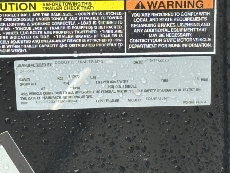 New 2026 Doolittle Trailers 82" X 20' Equipment Trailer W/ Mammoth Box - 14000# GVWR