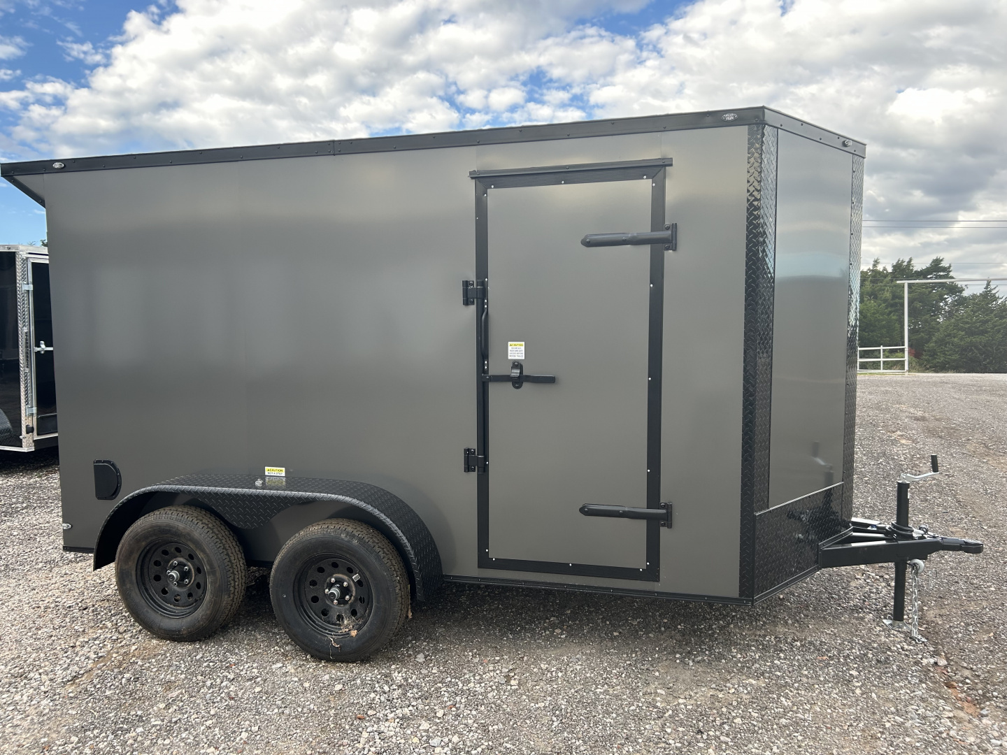 New 2025 Family Trailer 6x12 Tandem Axles Cargo / Enclosed Trailer-Screwless-Blackout pkg.-Rear Spoiler