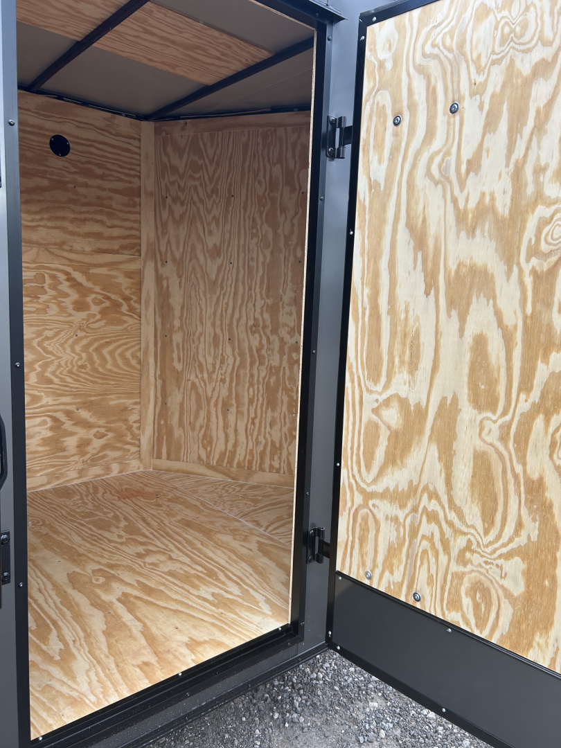 New 2025 Family Trailer 6x12 Tandem Axles Cargo / Enclosed Trailer-Screwless-Blackout pkg.-Rear Spoiler