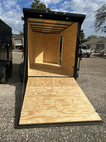 New 2025 Family Trailer 6x12 Tandem Axles Cargo / Enclosed Trailer-Screwless-Blackout pkg.-Rear Spoiler